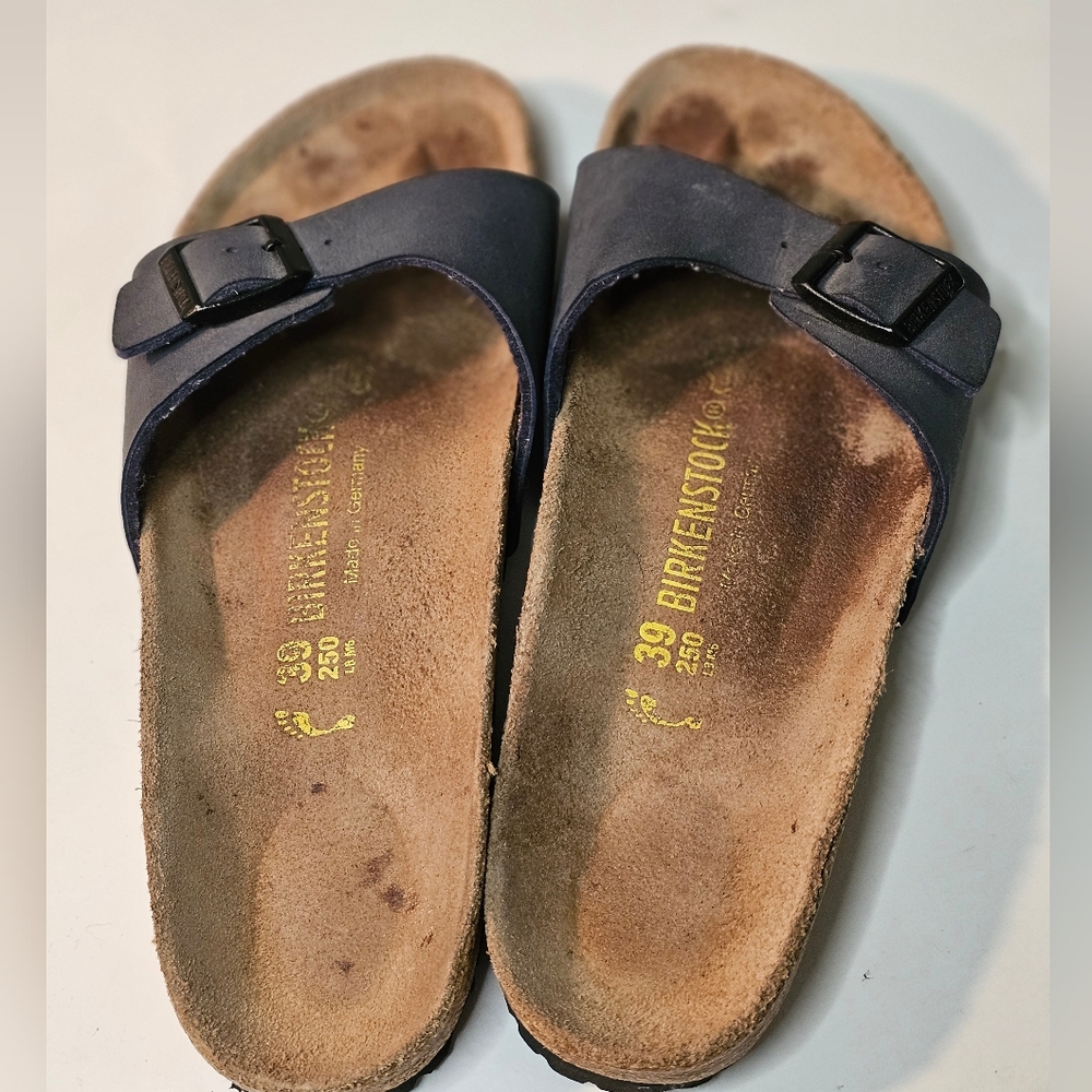 Birkenstock Madrid Sandals Navy, size 39 L8, M6